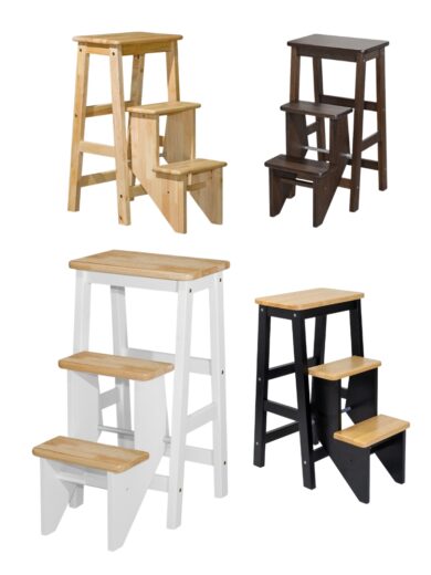 3 Step Wood Ladder Stool